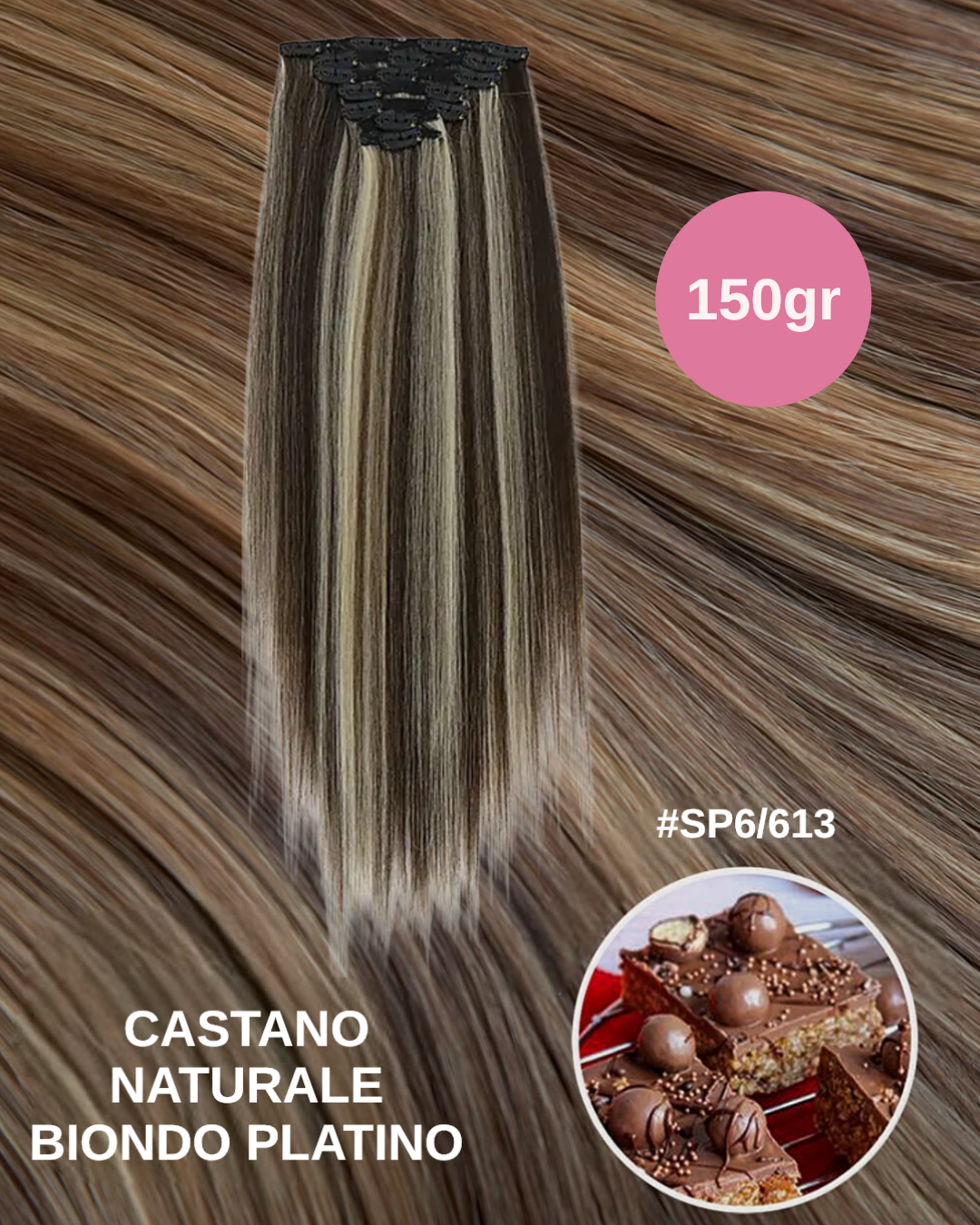 Extension 150gr lisce 7 clip vari colori - R.a. Boutique