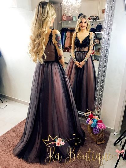 Tulle Vestito Lungo Nero E Oro Vestito Lungo Nero E Oro On Sale