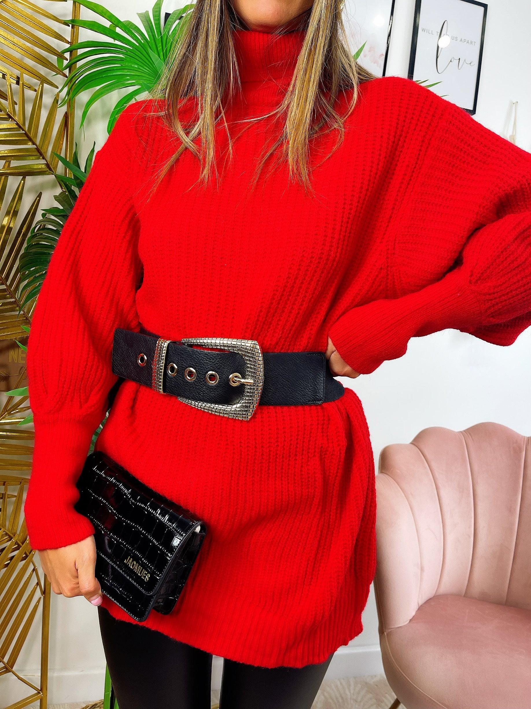 Gonna Maglione Rosso Outfit Maglione Rosso A Collo Alto Maglione