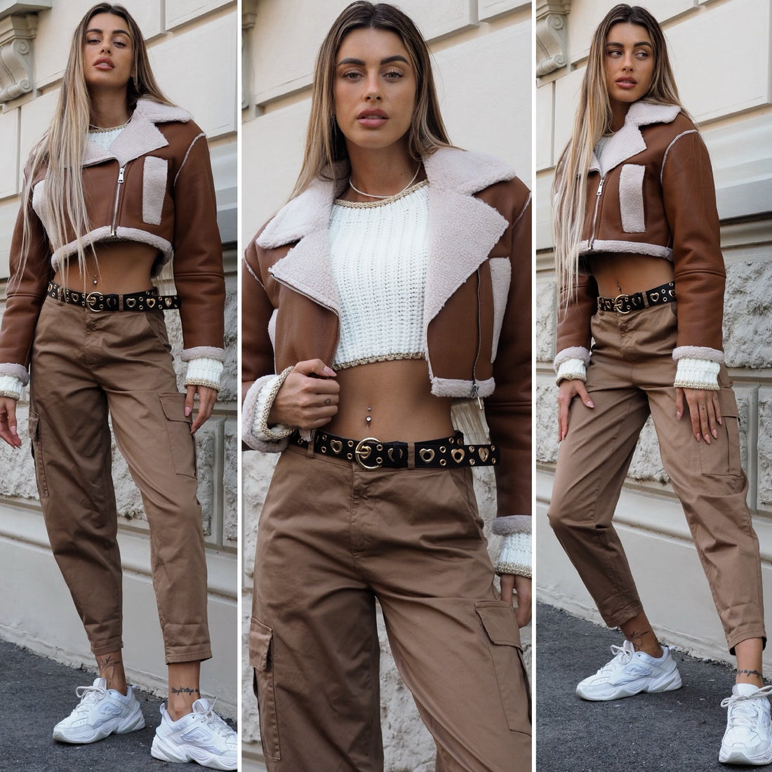 Montone crop fango - R.a. Boutique 