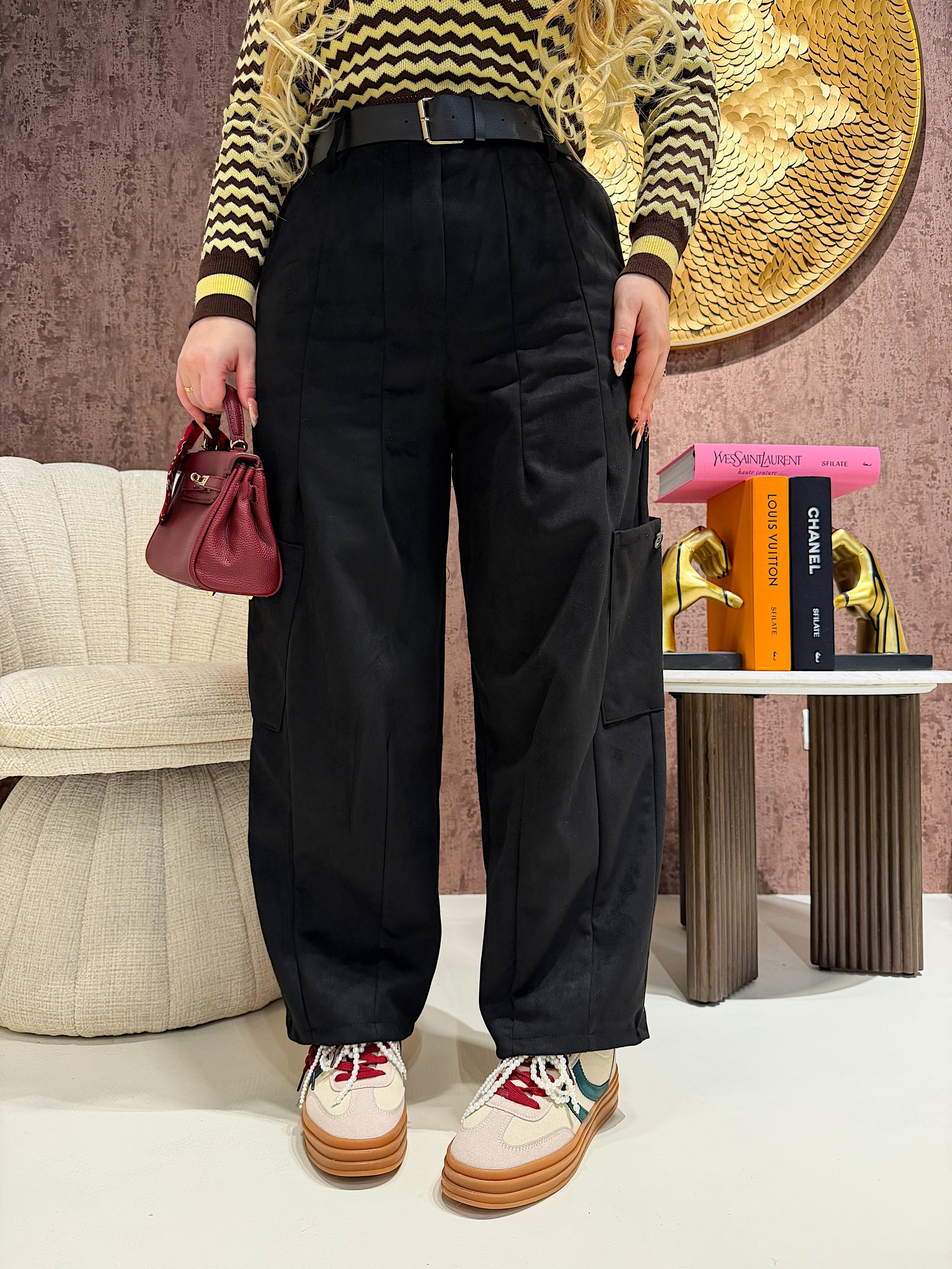 Pantalone ballon con cintura e tasche laterali - R.a. Boutique