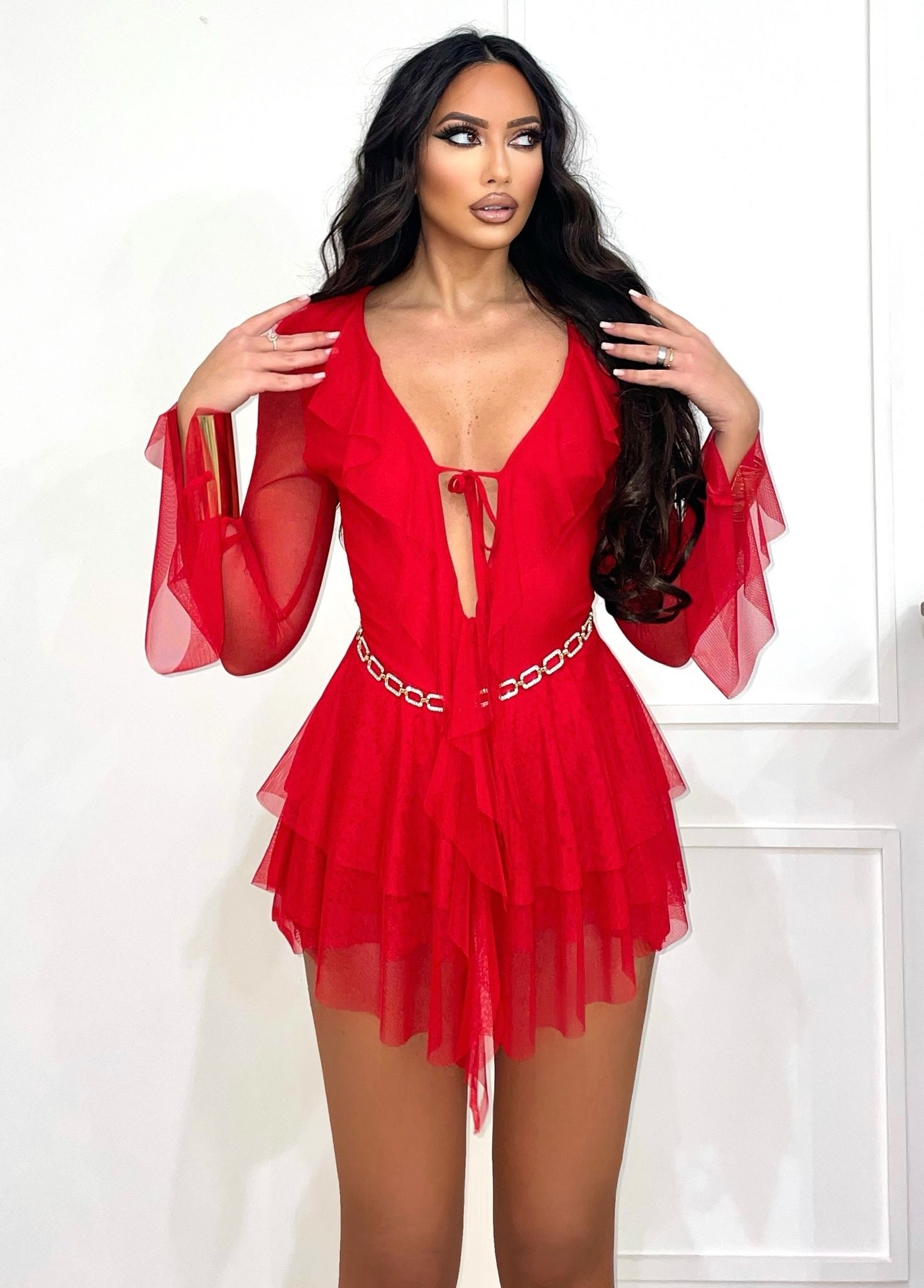 Abito in tulle rosso - R.a. Boutique