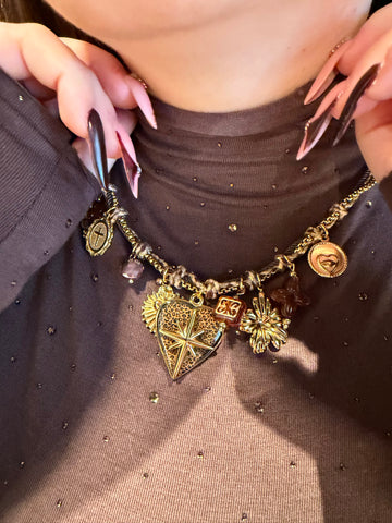 Collana Cuore animalier e croce