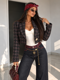 Gonna in tweed nero bordeaux - R.a. Boutique