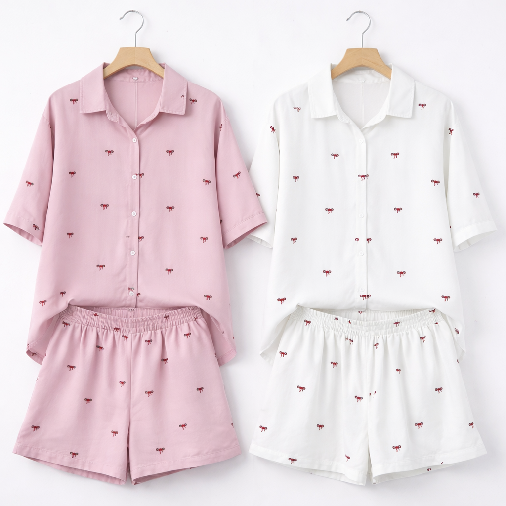 Completo con fiocchetti short e camicia - R.a. Boutique