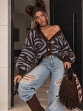 Cardigan Zebrato Marrone - R.a. Boutique