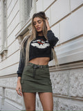 Felpa crop nera aquila - R.a. Boutique 