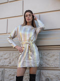 Abito in maglia gold con cintura - R.a. Boutique 