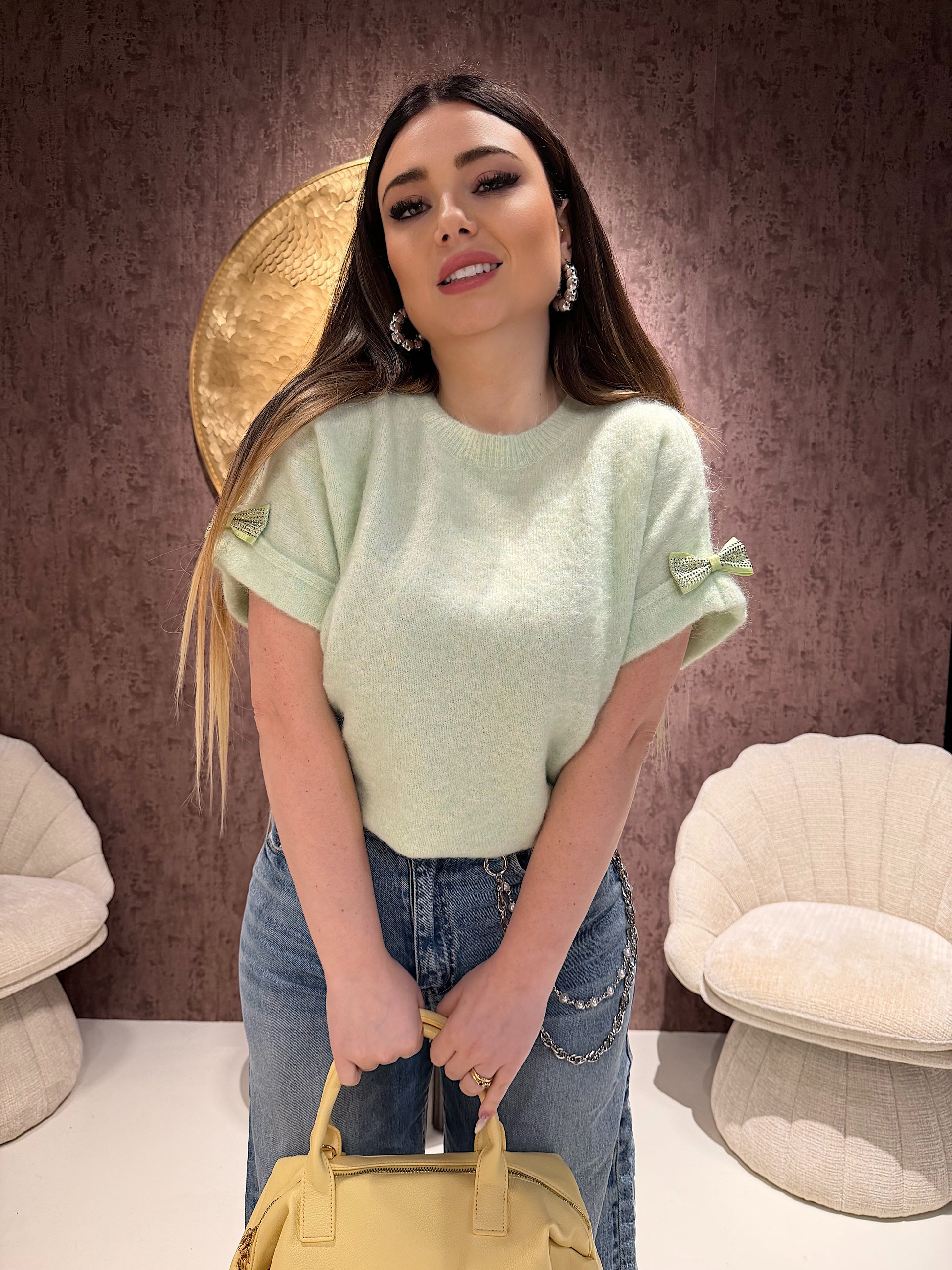 Maglia Soft con Fiocco Gioiello - R.a. Boutique