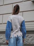 Maglione over con dettaglio in jeans - R.a. Boutique 