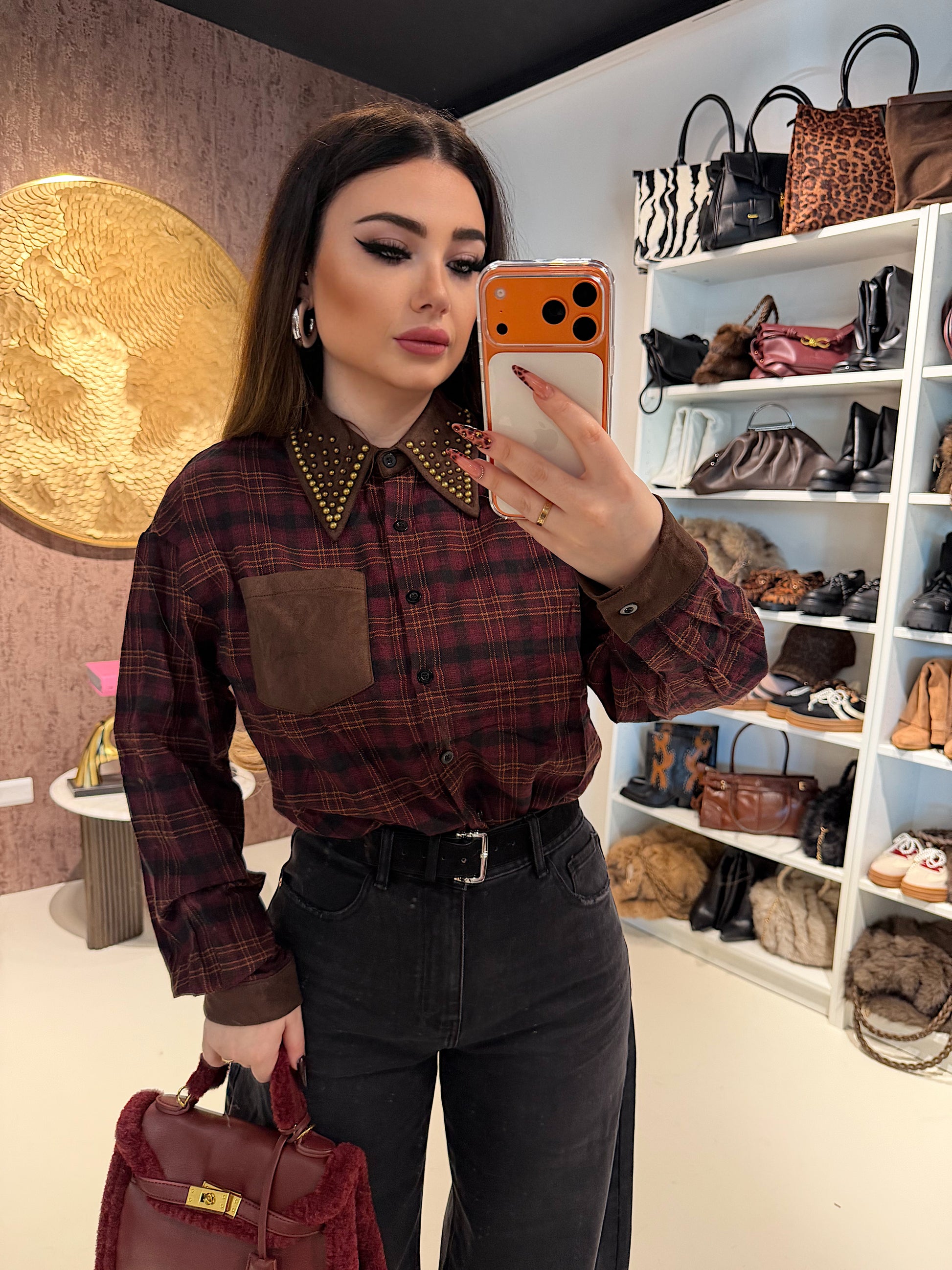 Camicia Rockwood a Quadri con Borchie - R.a. Boutique