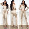 Tuta push up beige con manicotti - R.a. Boutique 