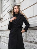 Cappotto nero con cintura - R.a. Boutique 