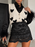 Gilet Soft Hearts con Cuori Glitter – Panna - R.a. Boutique