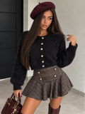 Cardigan Soft Touch con Bottoni Gioiello – nero - R.a. Boutique