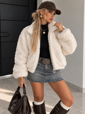 Giacca Teddy Zip Bianco - R.a. Boutique