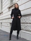 Cappotto nero con cintura - R.a. Boutique 