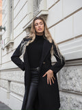 Cappotto nero con cintura - R.a. Boutique 