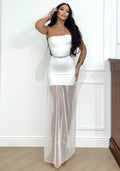 Abito a fascia con gonna in tulle bianco - R.a. Boutique