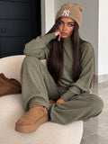 Completo Soft Winter in Maglia con Pantalone – Verde Oliva Morbido - R.a. Boutique