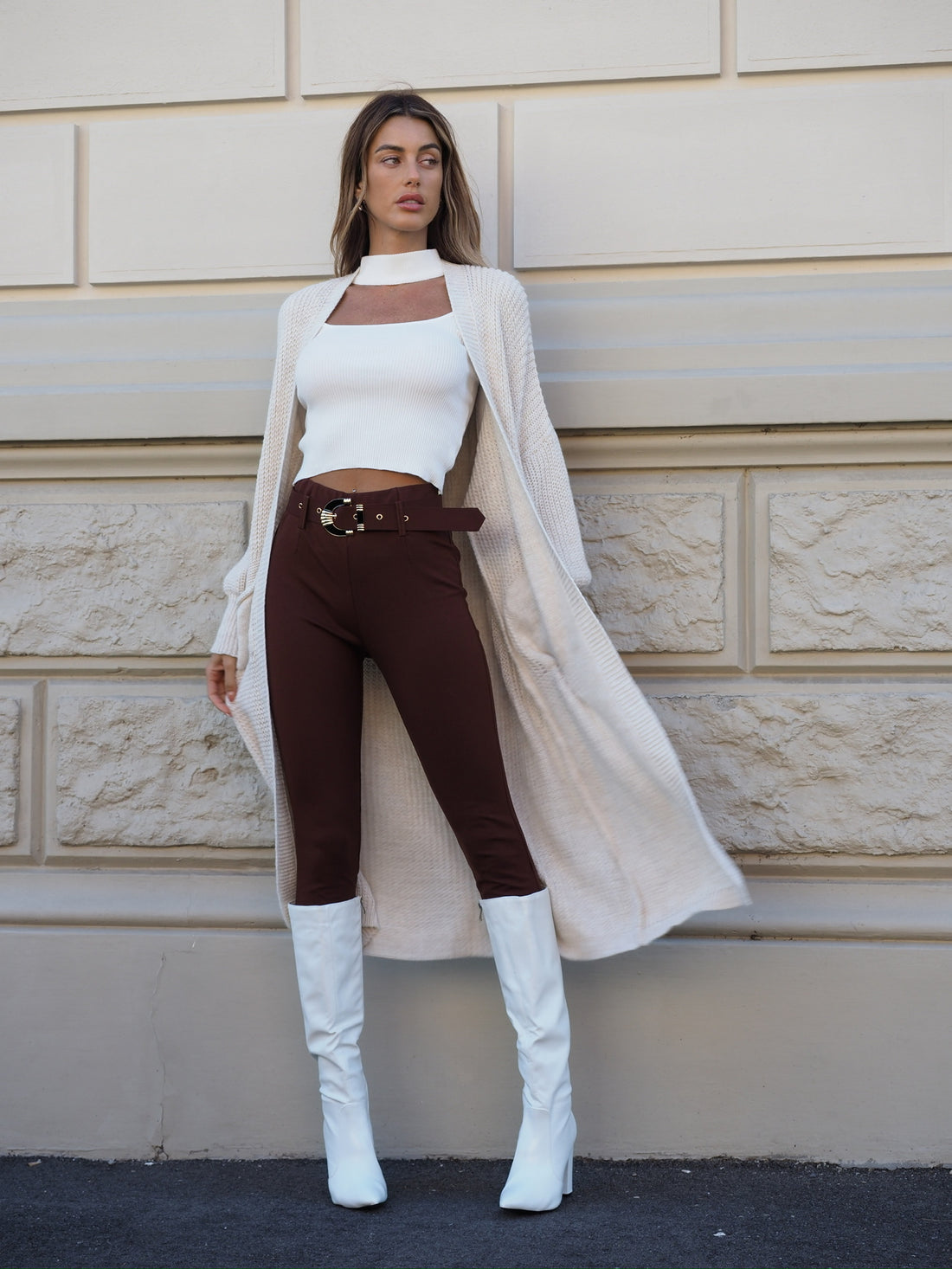 Maxi cardigan beige - R.a. Boutique 