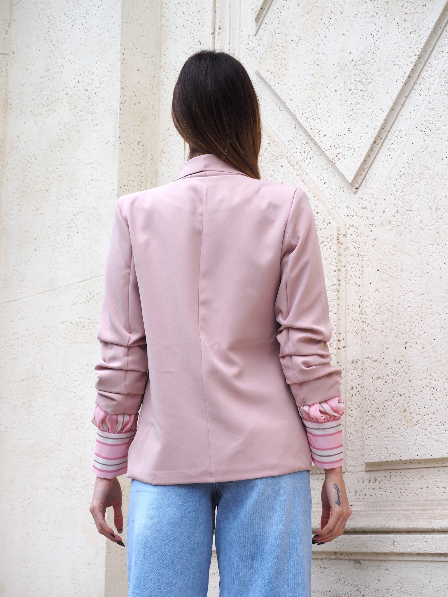 Giacca cipria manica arricciata - R.a. Boutique 