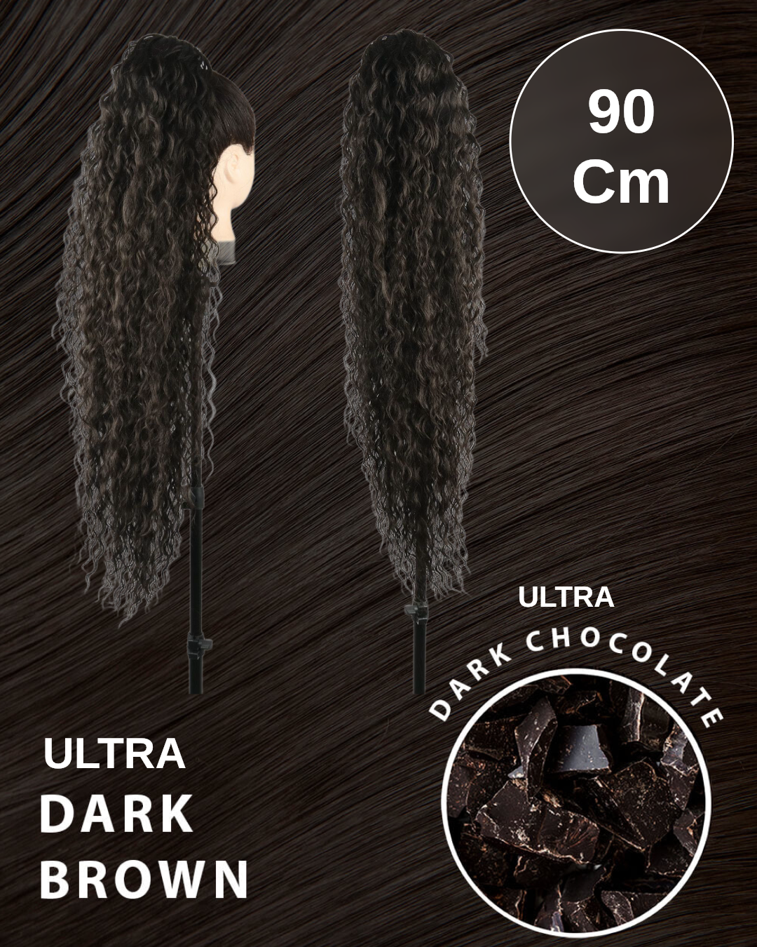 Coda extra long 90cm Riccia con Coulisse ultra dark #2 - R.a. Boutique 