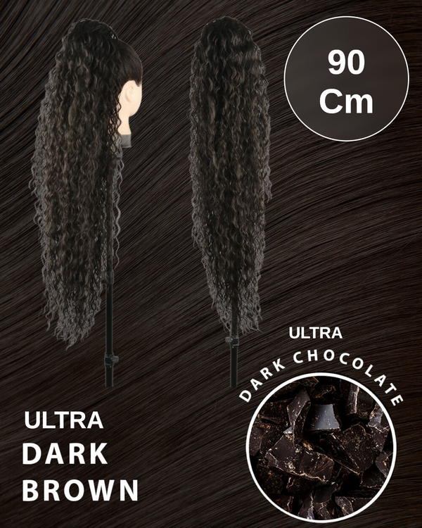Coda extra long 90cm Riccia con Coulisse Nero naturale #2