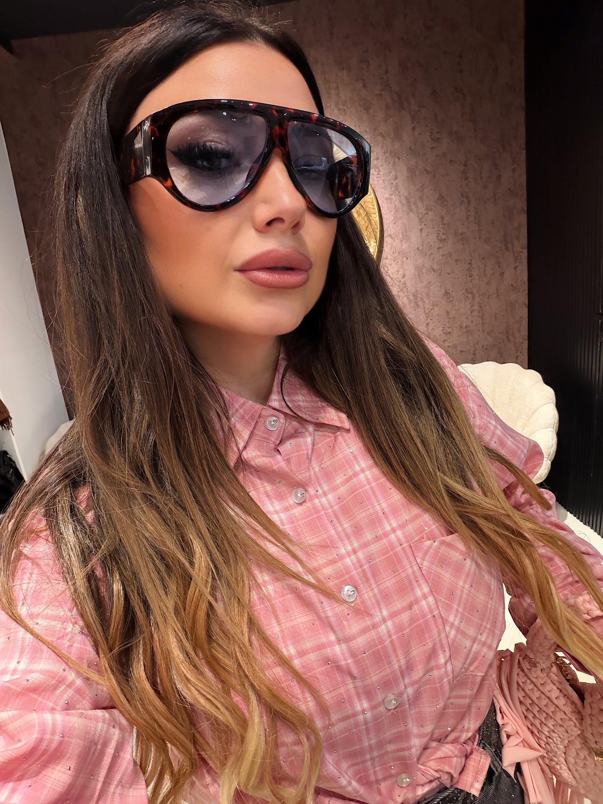 Camicia a quadri con brillantini ￼ - R.a. Boutique