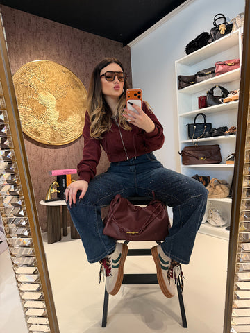 Felpa Cropped con zip e cappuccio - R.a. Boutique