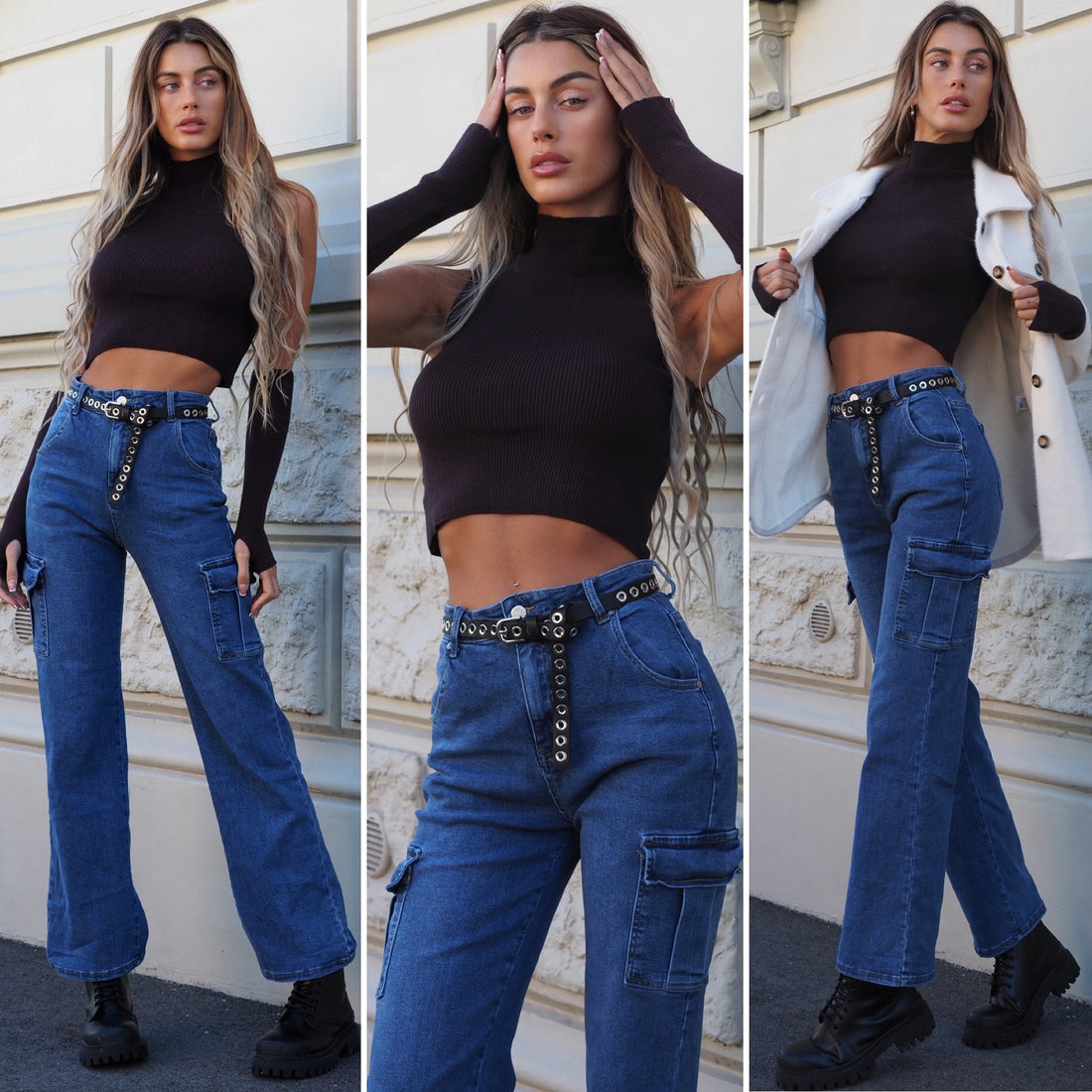 Jeans cargo con tasconi - R.a. Boutique 