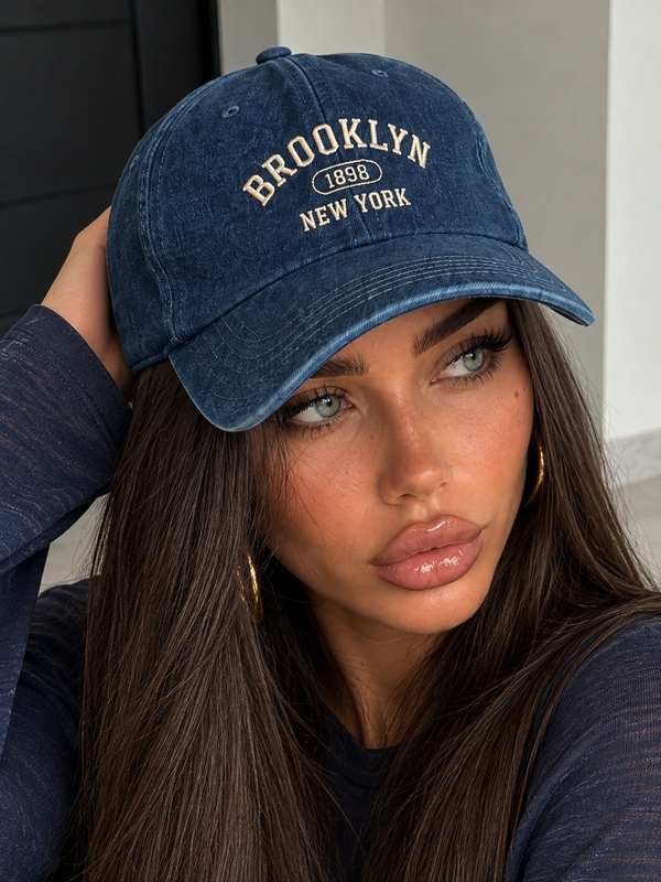 Cappello Baseball Jeans Blu Brooklyn New York
