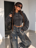 Felpa 2 Pezzi con Canotta e Top Corto con Cappuccio - R.a. Boutique