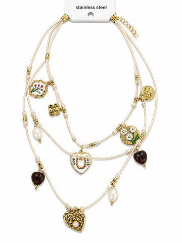 Collana Portafortuna Avorio a tre fili - R.a. Boutique