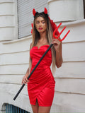 Abito in raso rosso ( Diavolo Halloween) - R.a. Boutique 