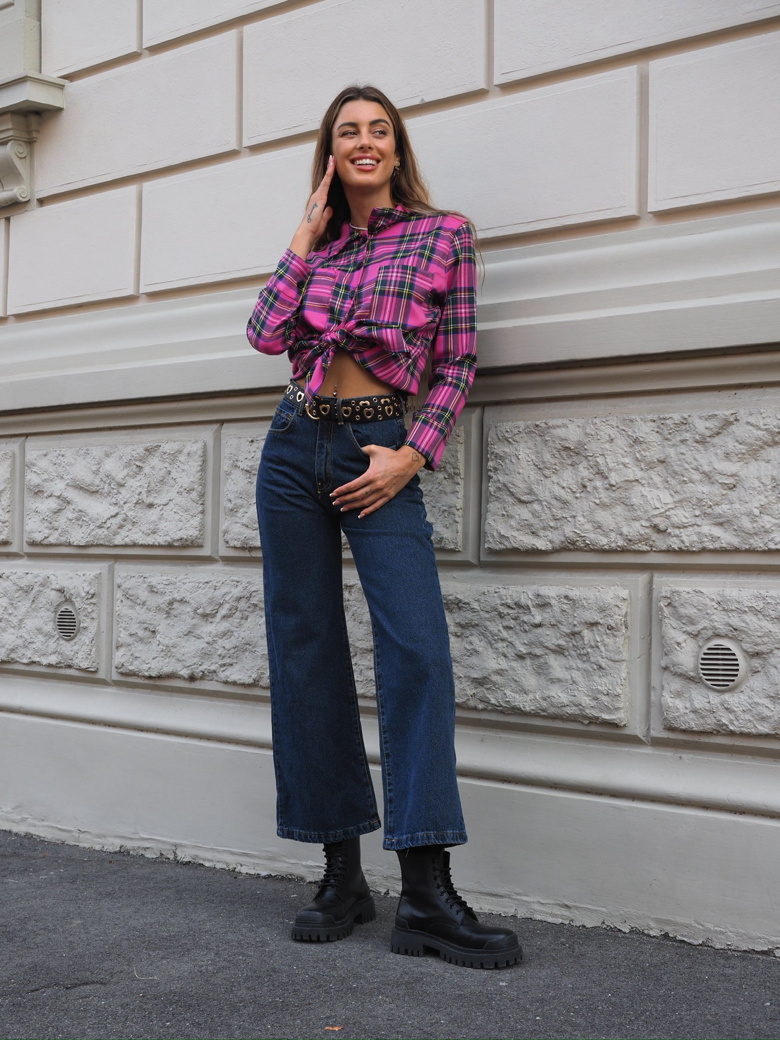 Camicia check Fuxia - R.a. Boutique 