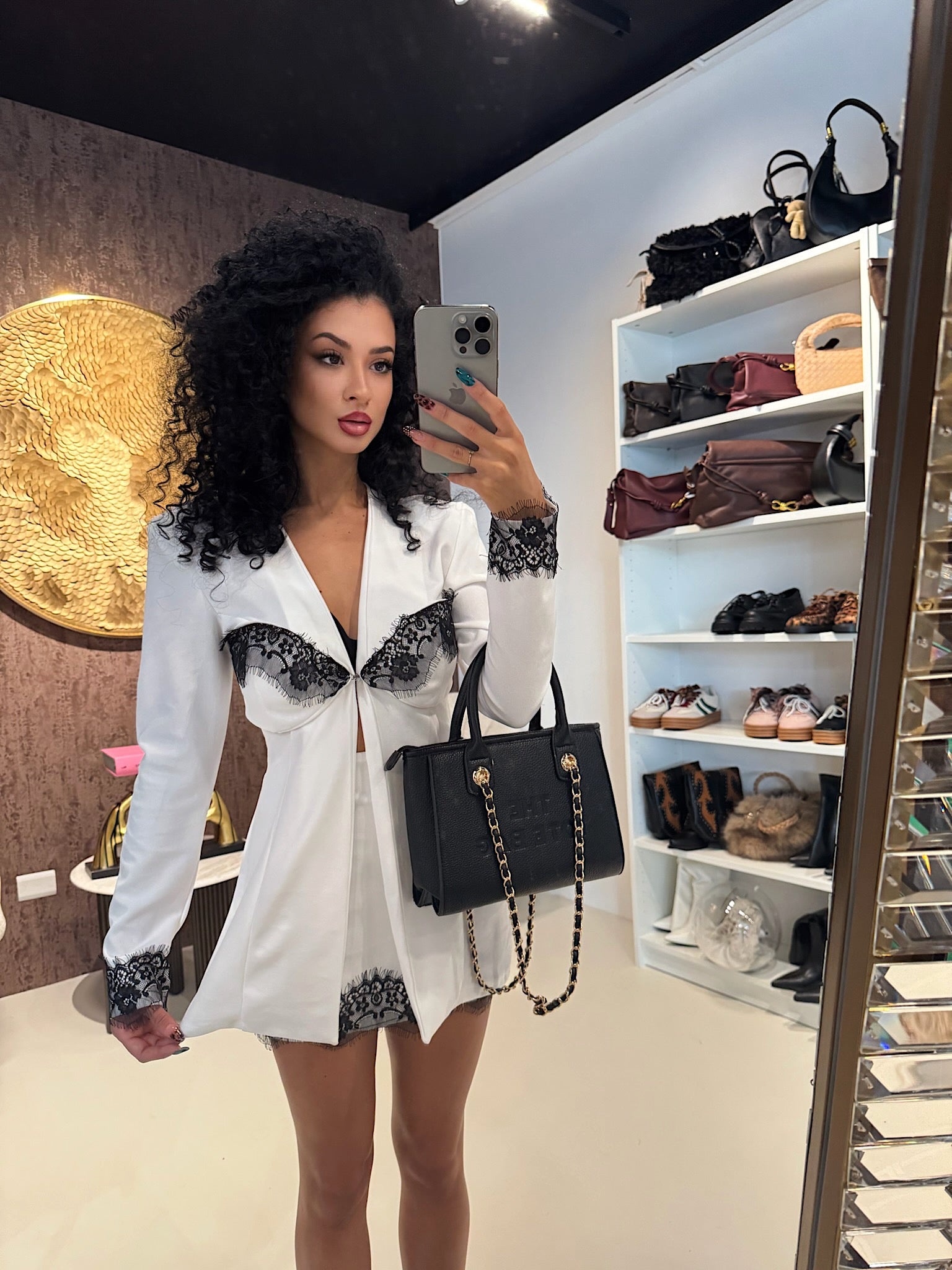 Completo giacca e short con pizzo - R.a. Boutique