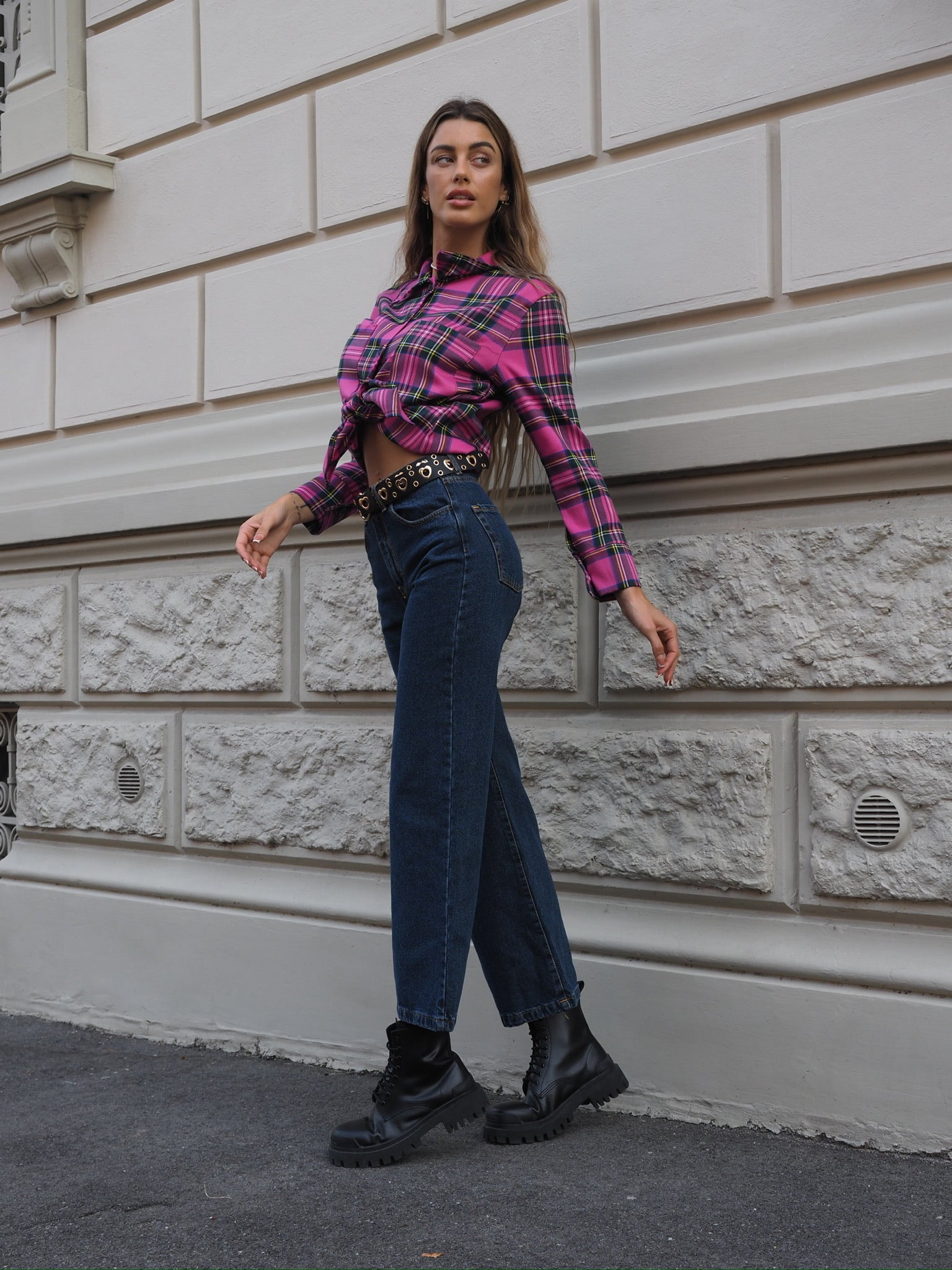 Camicia check Fuxia - R.a. Boutique 