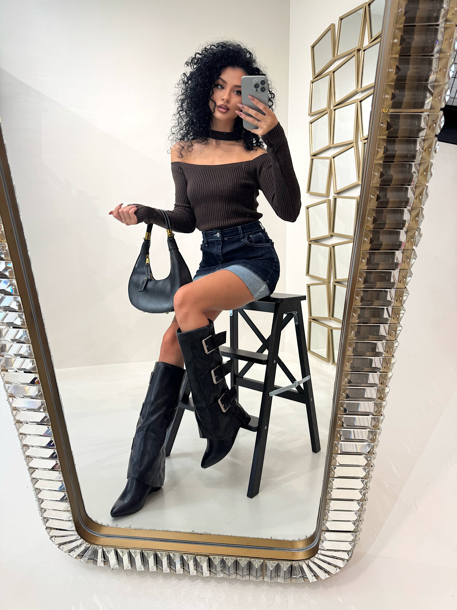 Maglia a costine con choker - R.a. Boutique