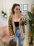 Cardigan animalier rosa - R.a. Boutique 