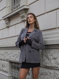 Blazer gessato grigio - R.a. Boutique 
