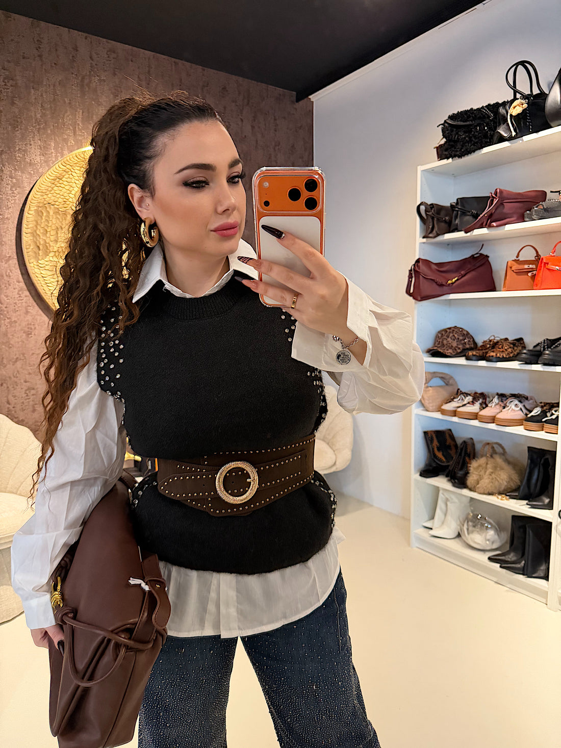 Camicia con pull-over e strass - R.a. Boutique