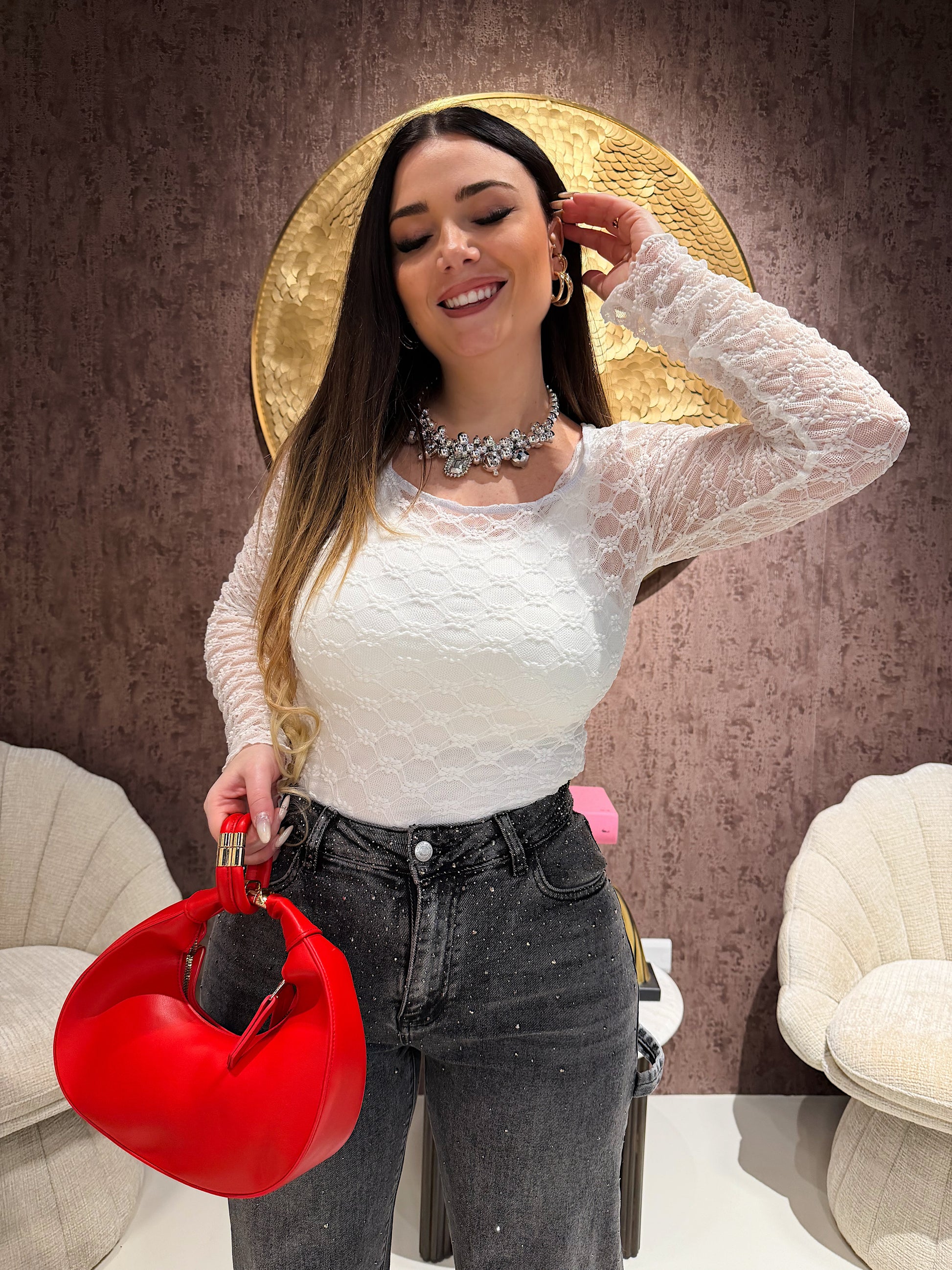 Maglia in Pizzo Floreale - R.a. Boutique