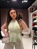 Maglia a polo pastel svasata - R.a. Boutique