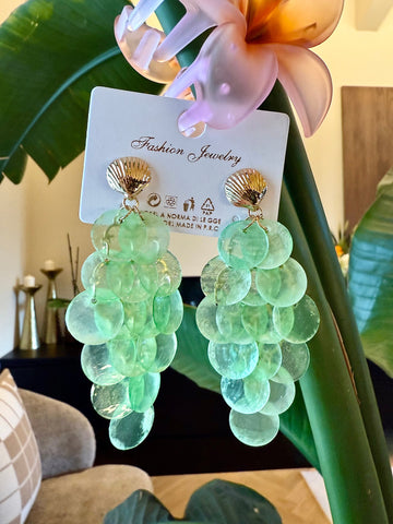 Orecchini Grappolo Verde Acqua - R.a. Boutique