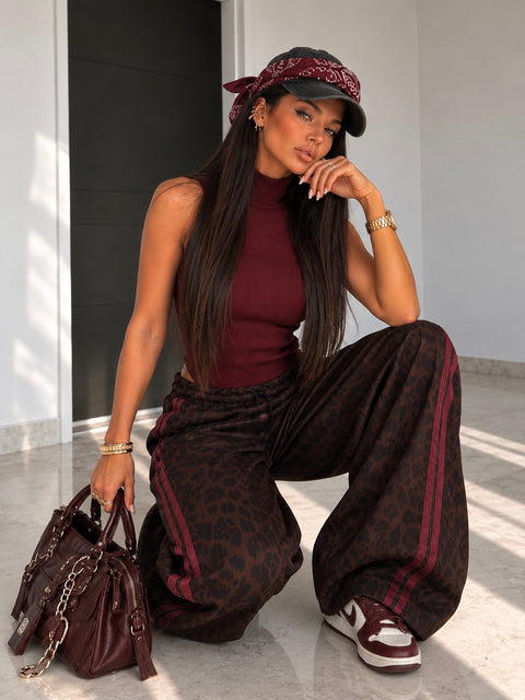 Pantalone Animalier Side Stripes