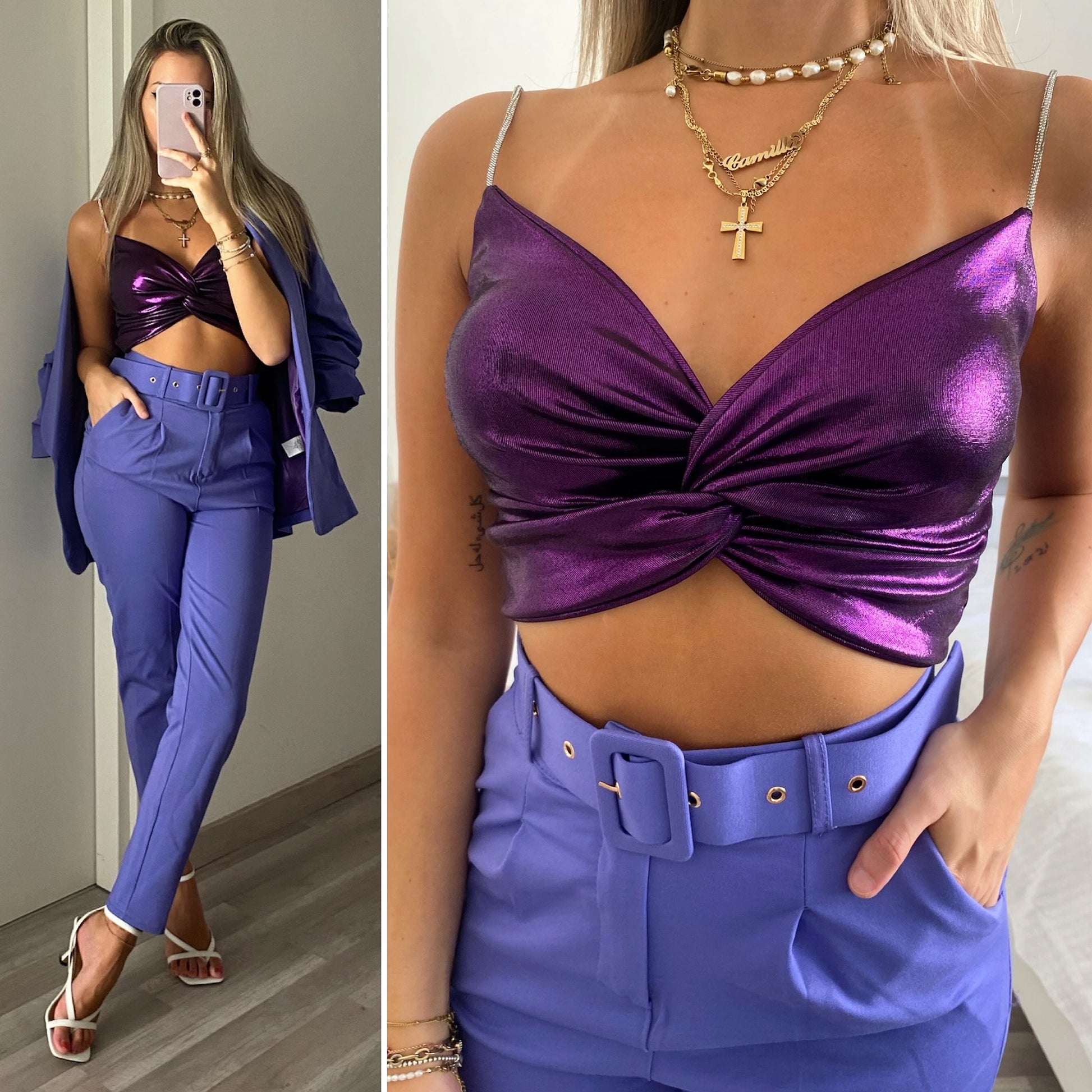 Top viola con nodo - R.a. Boutique 