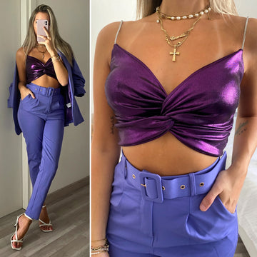 Top viola con nodo - R.a. Boutique 