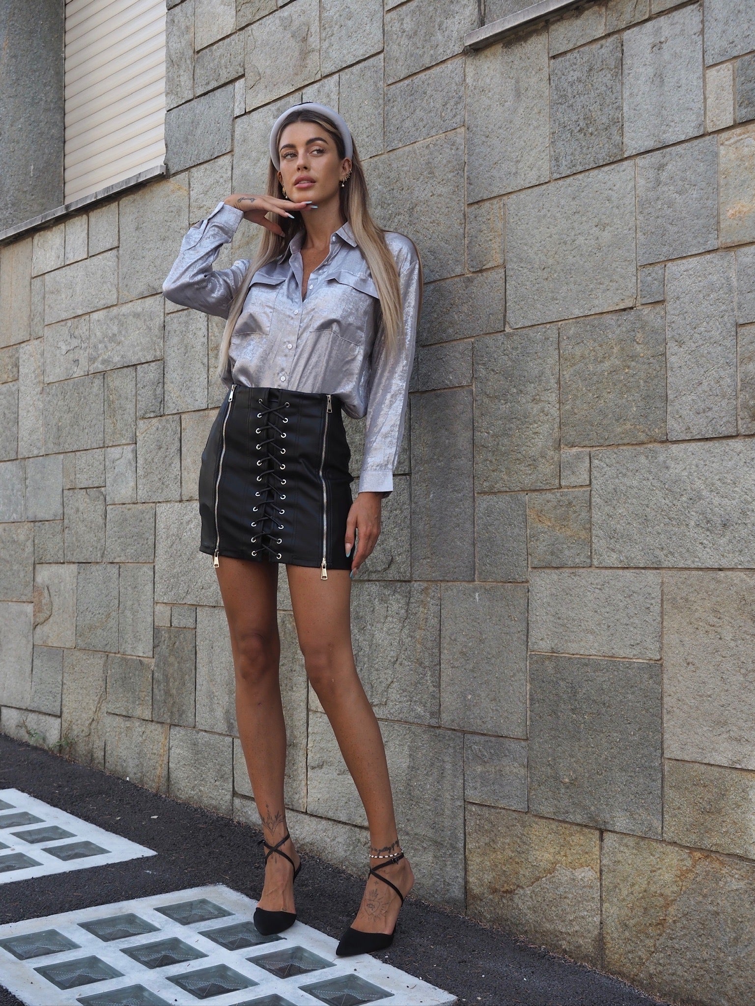 Camicia metal silver - R.a. Boutique 