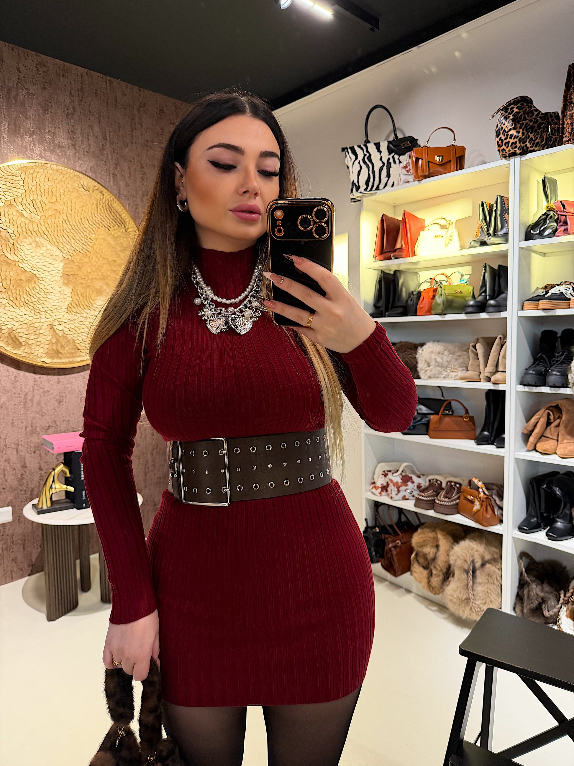 Abito a costine girocollo - R.a. Boutique